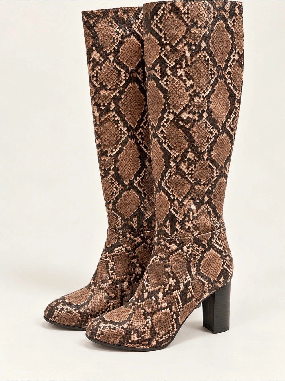 A new day Women's Snake Print Heeled Boots